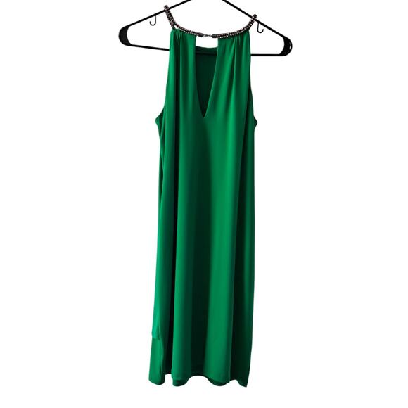 Jessica Simpson Green Tulip Hem Embellished Halter Neckline Size 10 - Picture 5 of 11